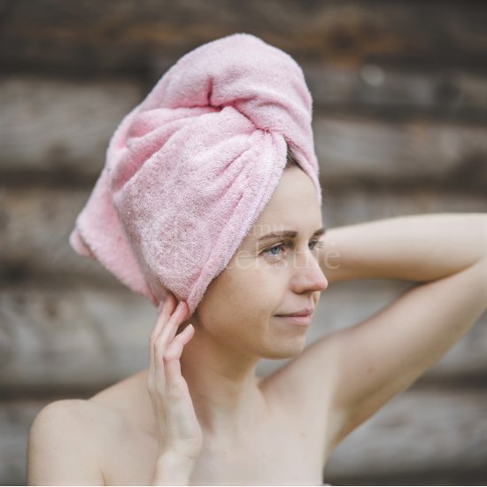 Cotton hair towel ,,Pink"